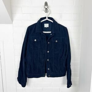 Fat Face Navy Corduroy Button Front Jacket Size US 2